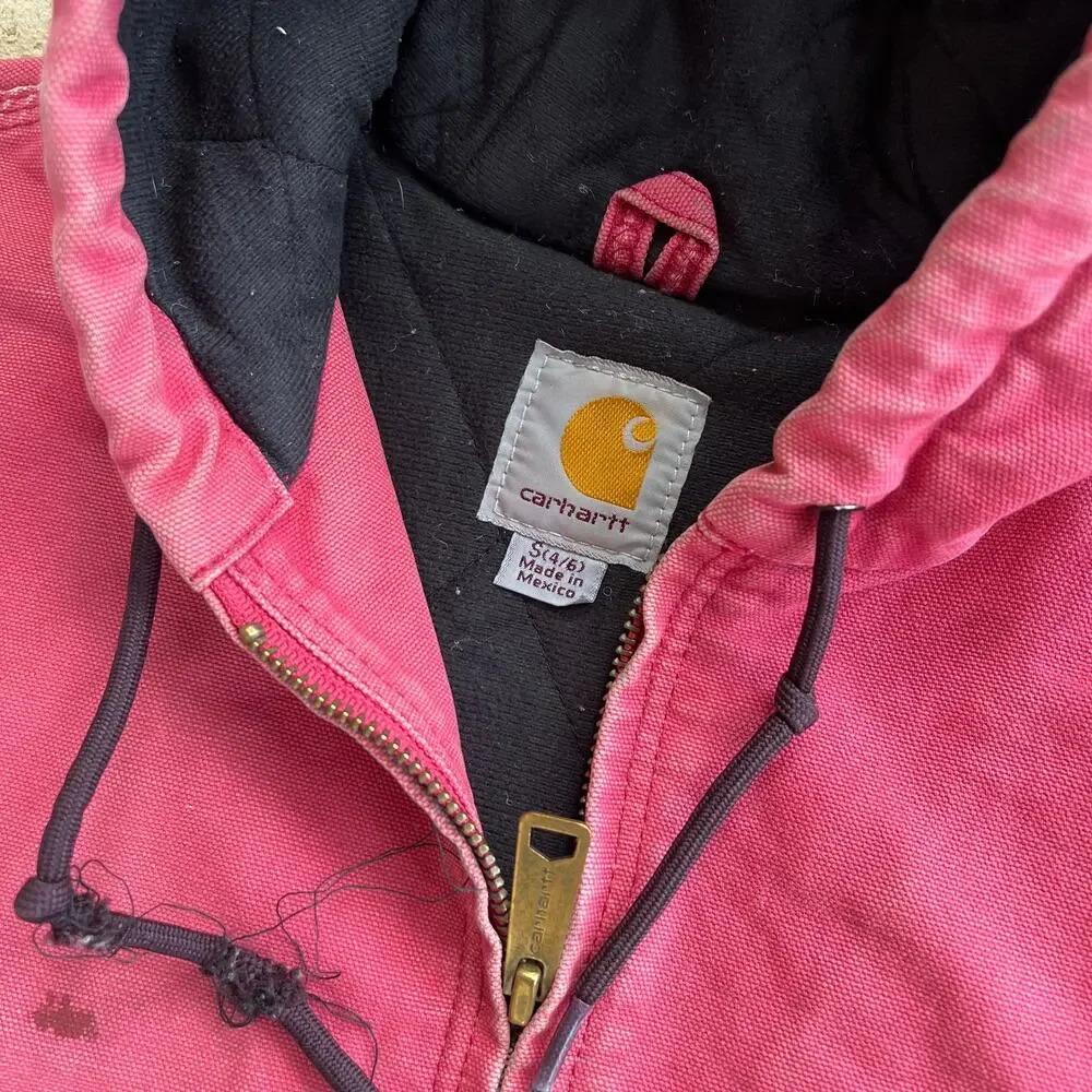 Carhartt WOMENS WJ130 pink hooded work wear jacket